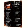 CIFbuy Vintage Fitness Plan Aluminum Sign Home Workout Guide Motivational Wall Decor for Home Gym Bar Indoor Outdoor Use 12x8 Inches No Battery Needed