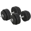 66 lbs Adjustable Dumbbells Weight Set Dumbbell Hand Weight Barbell for Body Fitness Lifting Training for Home Office Gym, Black