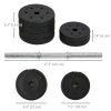 66 lbs Adjustable Dumbbells Weight Set Dumbbell Hand Weight Barbell for Body Fitness Lifting Training for Home Office Gym, Black