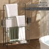 47.2 Inch Freestanding Towel Rack, 3 Tier Metal Towel Stand with Storage Shelf, Pool Towel Holder for Bathroom, Gym, Patio and Outdoor Use