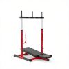 Heavy-Duty Red Vertical Leg Press Machine with Adjustable Leg, Back & Head Positions, 1" Standard Plate Compatible Strength Training Equipment