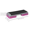 43" Adjustable Aerobic Platform Stepper 3 Level with Risers 4' 6' 8' Cardio Fitness Trainer Workout Step Home Gym Exercise, Black Purple