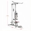 Black Lat Pull down Machine with Adjustable Seat And Flip-Up Footplate High/Low Pulley Home Gym Equipment