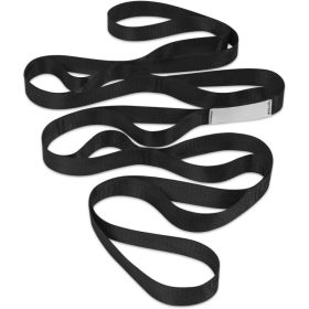 Trideer Stretching Strap With Loops  Non Elastic Yoga Physical Therapy Strap (Option: BLACK)