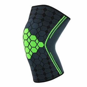 Double Strap Compression Knee Pads For Basketball Cycling (Option: Green without straps-L)