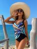 2026 New Sexy Floral One-Piece Fitness Swimsuit with Tropical Print Color for Beach Vacation Swimming Women
