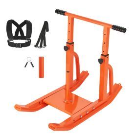 Weight Sled, Steel Power Sled, Fitness Training Sleds for Athletic Exercise Speed Improvement, Workout Equipment with Adjustable Height Handle (Color: orange, Support Rod Size: 1&2 inches)