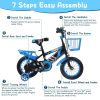 12In/16In Kids' Bike with Training Wheels Children Bicycle with Helmet Basket Rear Seat Chain Guard for Boys Aged 2-4/4-7 GPCT5448